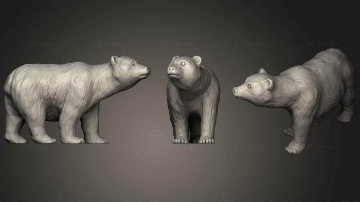 Статуэтки животных (Золотой Медведь, STKJ_1019) 3D модель для ЧПУ станка
